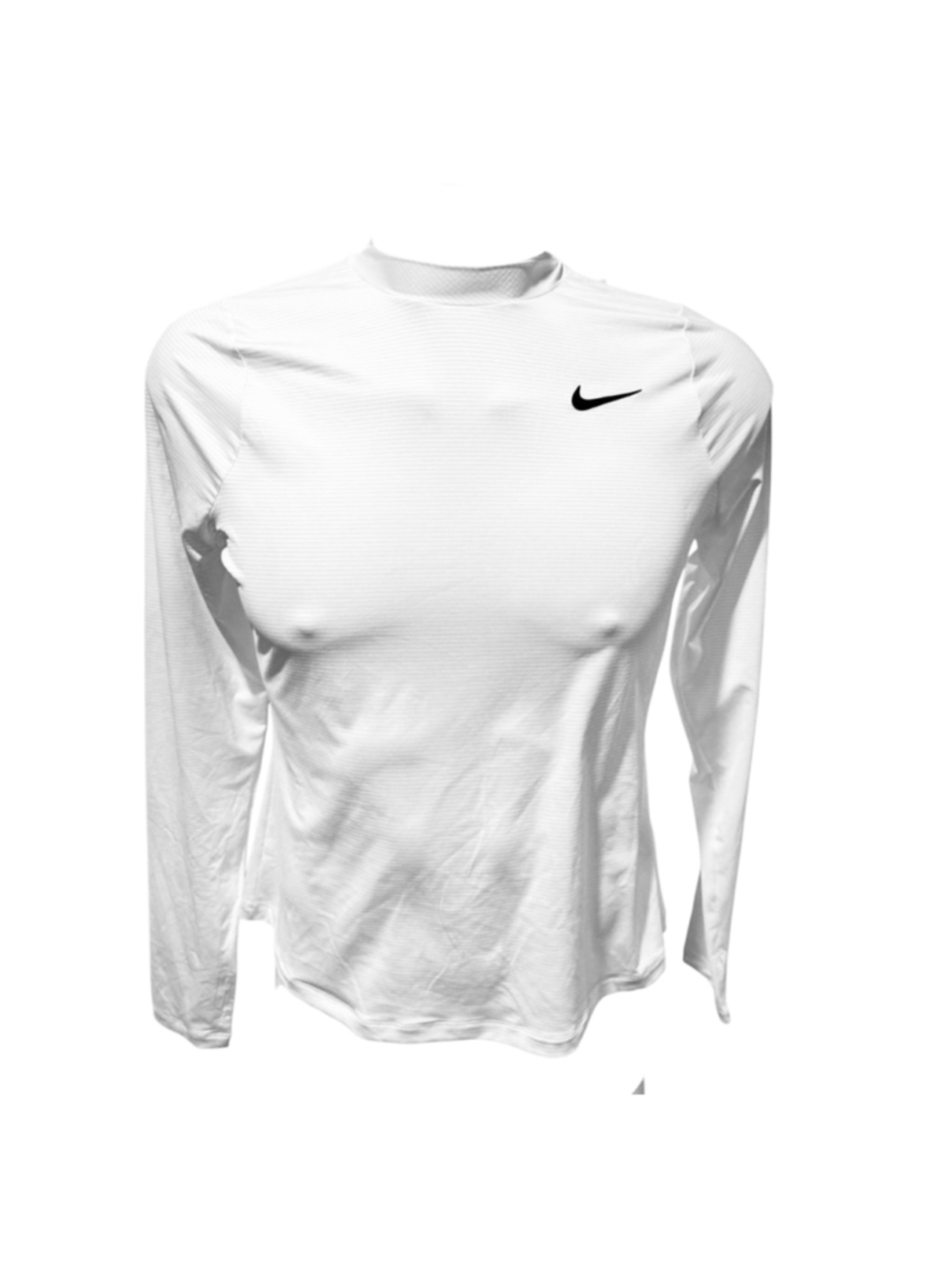 Women's Nike Long Sleeve Tee L White Black - Picture 2 of 4